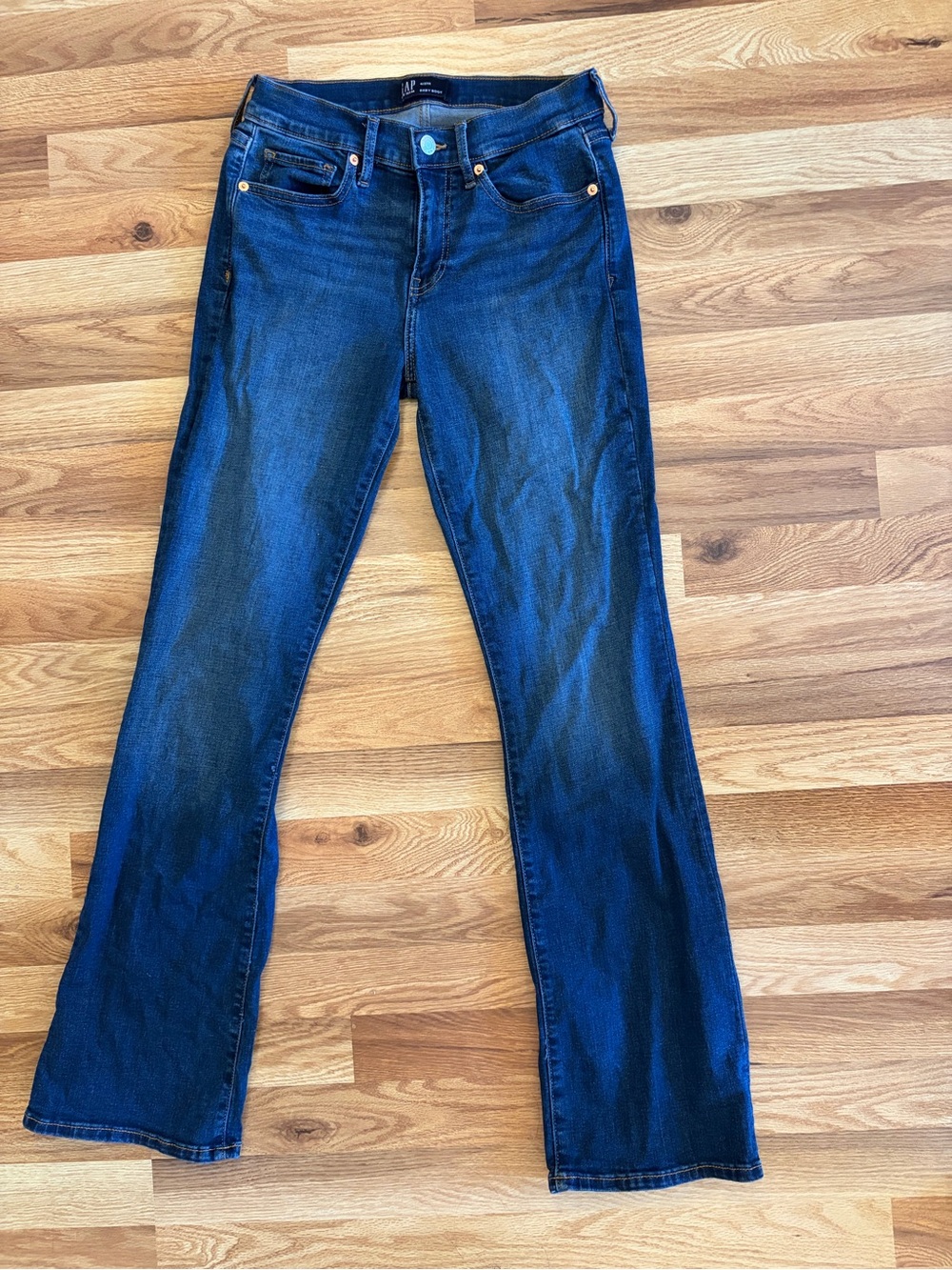GAP Women's Dark Blue Baby Boot Cut Jeans